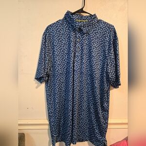 Mens Palm Tree Print Polo